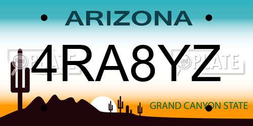 4RA8YZ Arizona License Plate