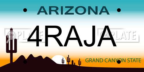 4RAJA Arizona License Plate