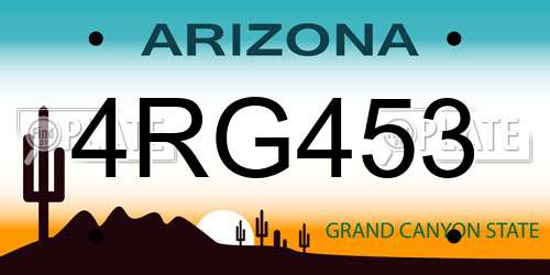 4RG453 Arizona License Plate