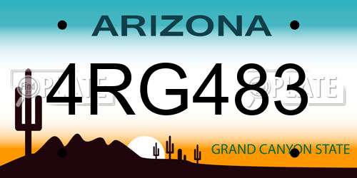 4RG483 Arizona License Plate