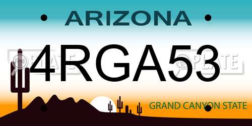 4RGA53 Arizona License Plate
