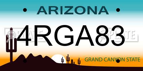 4RGA83 Arizona License Plate