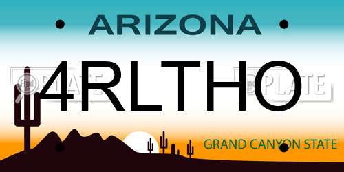 4RLTHO Arizona License Plate