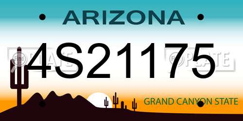 4S21175 Arizona License Plate