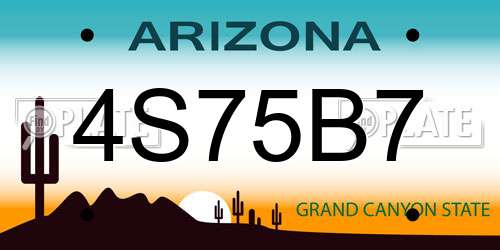 4S75B7 Arizona License Plate