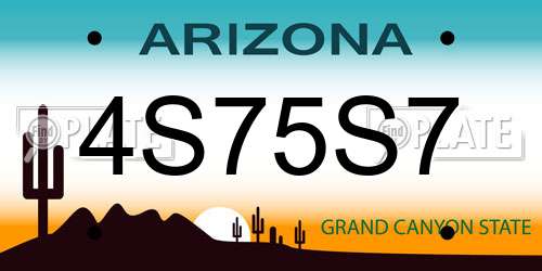 4S75S7 Arizona License Plate