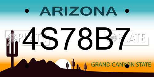 4S78B7 Arizona License Plate