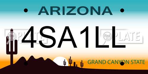 4SA1LL Arizona License Plate
