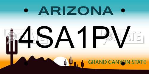 4SA1PV Arizona License Plate