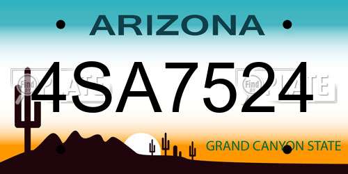 4SA7524 Arizona License Plate