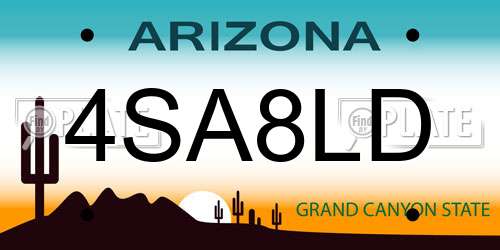 4SA8LD Arizona License Plate
