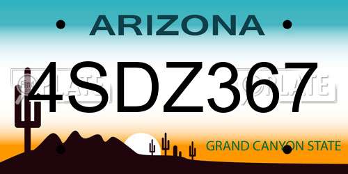 4SDZ367 Arizona License Plate