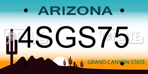 4SGS75 Arizona License Plate