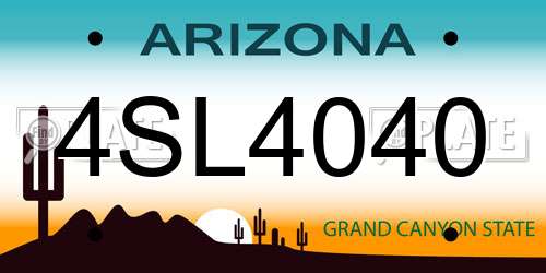 4SL4040 Arizona License Plate