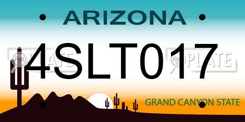 4SLT017 Arizona License Plate