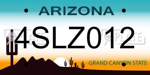 4SLZ012 Arizona License Plate