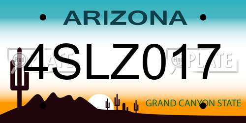 4SLZ017 Arizona License Plate