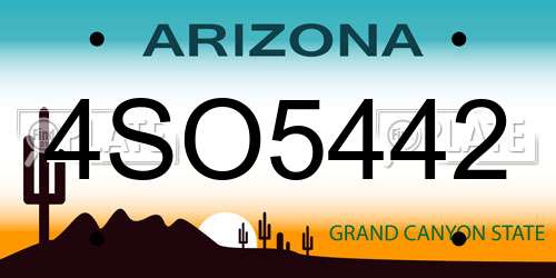 4SO5442 Arizona License Plate