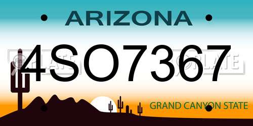 4SO7367 Arizona License Plate