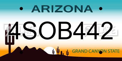 4SOB442 Arizona License Plate