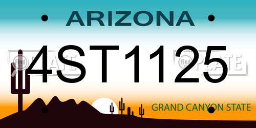 4ST1125 Arizona License Plate