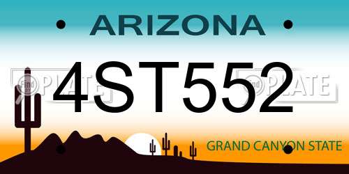 4ST552 Arizona License Plate