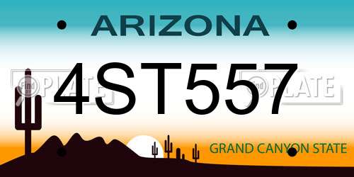 4ST557 Arizona License Plate