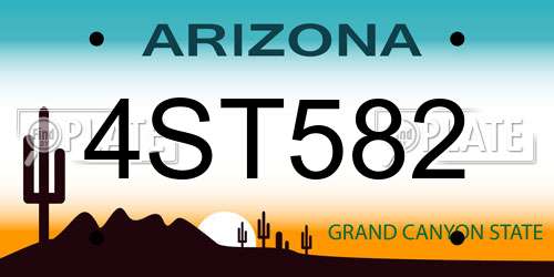 4ST582 Arizona License Plate