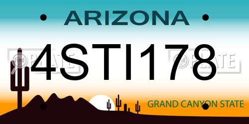 4STI178 Arizona License Plate