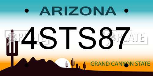 4STS87 Arizona License Plate