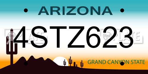 4STZ623 Arizona License Plate