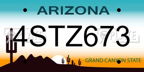 4STZ673 Arizona License Plate