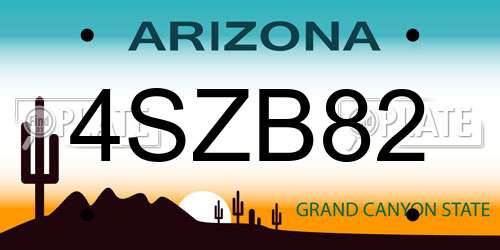 4SZB82 Arizona License Plate