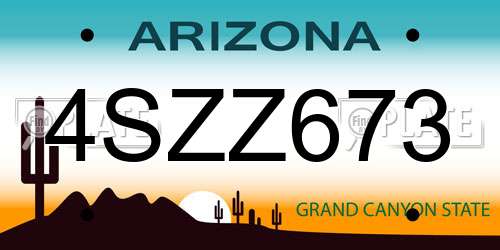 4SZZ673 Arizona License Plate