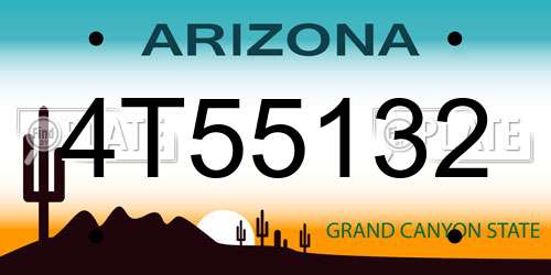 4T55132 Arizona License Plate