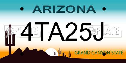 4TA25J Arizona License Plate
