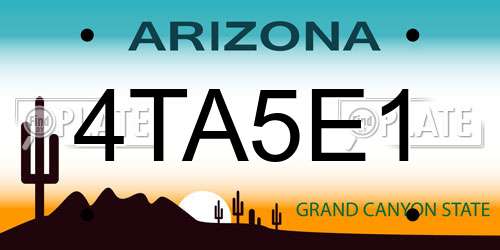 4TA5E1 Arizona License Plate