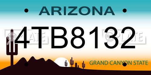 4TB8132 Arizona License Plate