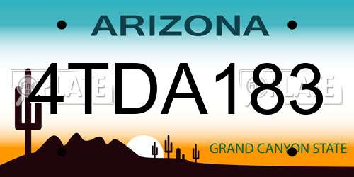 4TDA183 Arizona License Plate