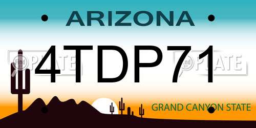 4TDP71 Arizona License Plate