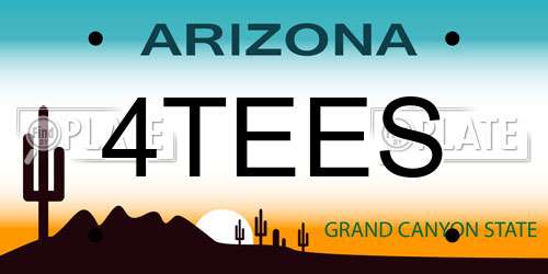 4TEES Arizona License Plate