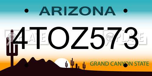 4TOZ573 Arizona License Plate