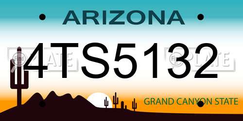 4TS5132 Arizona License Plate