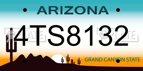 4TS8132 Arizona License Plate
