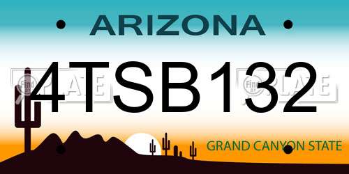 4TSB132 Arizona License Plate