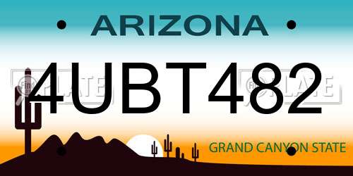 4UBT482 Arizona License Plate