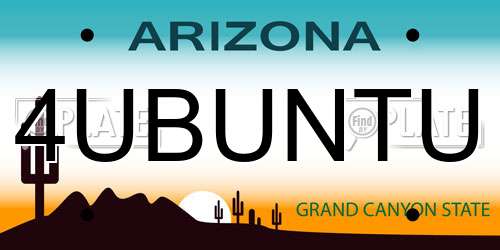 4UBUNTU Arizona License Plate