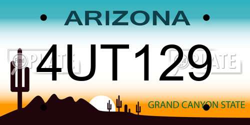4UT129 Arizona License Plate