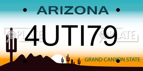 4UTI79 Arizona License Plate