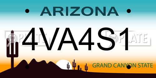 4VA4S1 Arizona License Plate